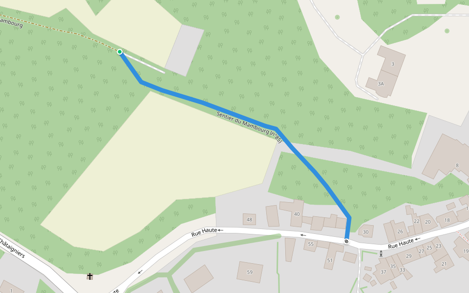 Sentier du Mambourg (n°85) walking route map in Ittre