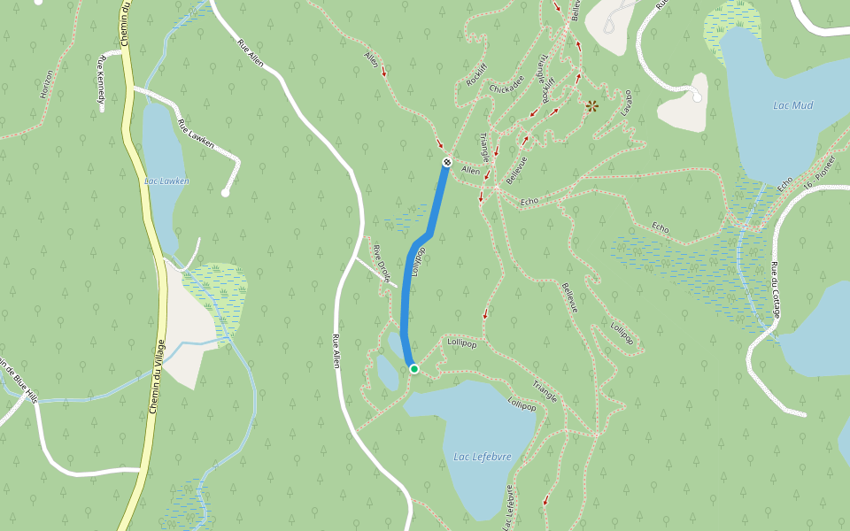 Lollypop walking route map in Morin-Heights