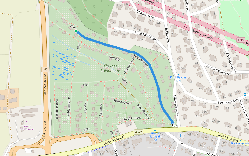 Vivendelstien walking route map in Stavanger