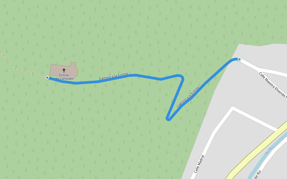 Camino a la Ermita walking route map in El Cañavate