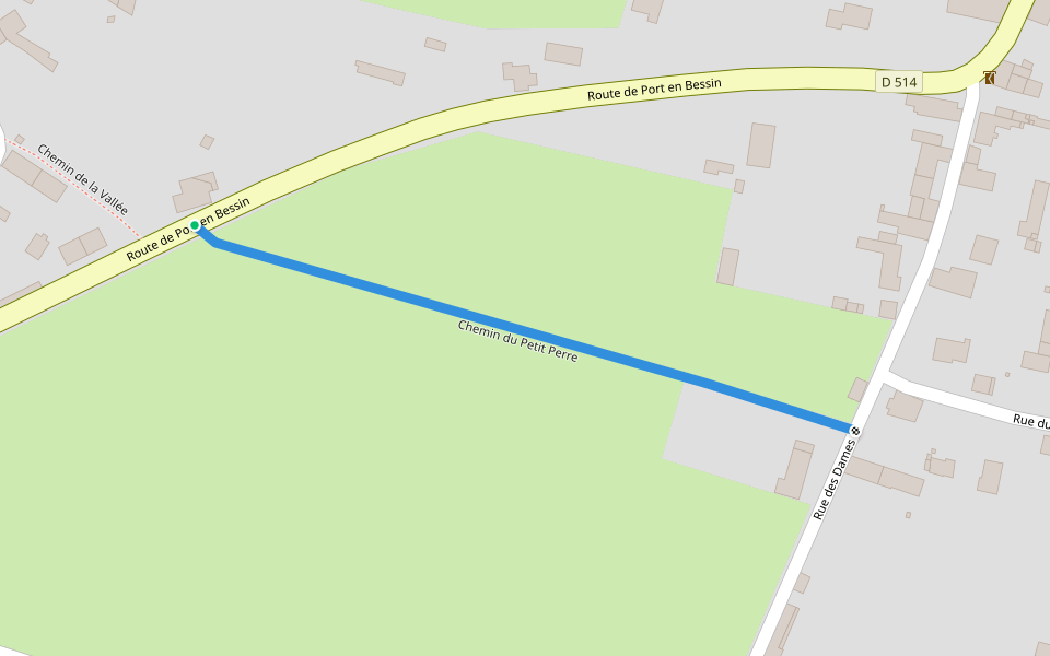 Chemin du Petit Perre walking route map in Aure sur Mer