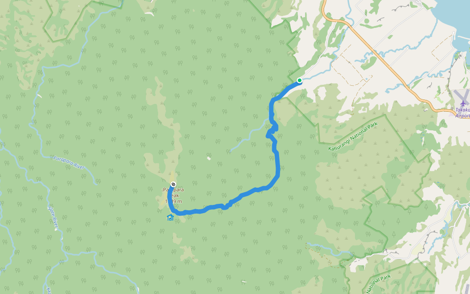 Parapara Peak Track (DoC) walking route map in Puramāhoi
