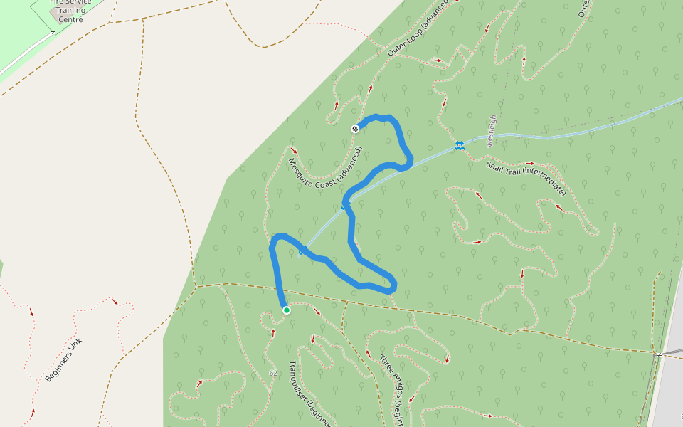 Jumpin' Jacks (intermediate) walking route map in Westleigh