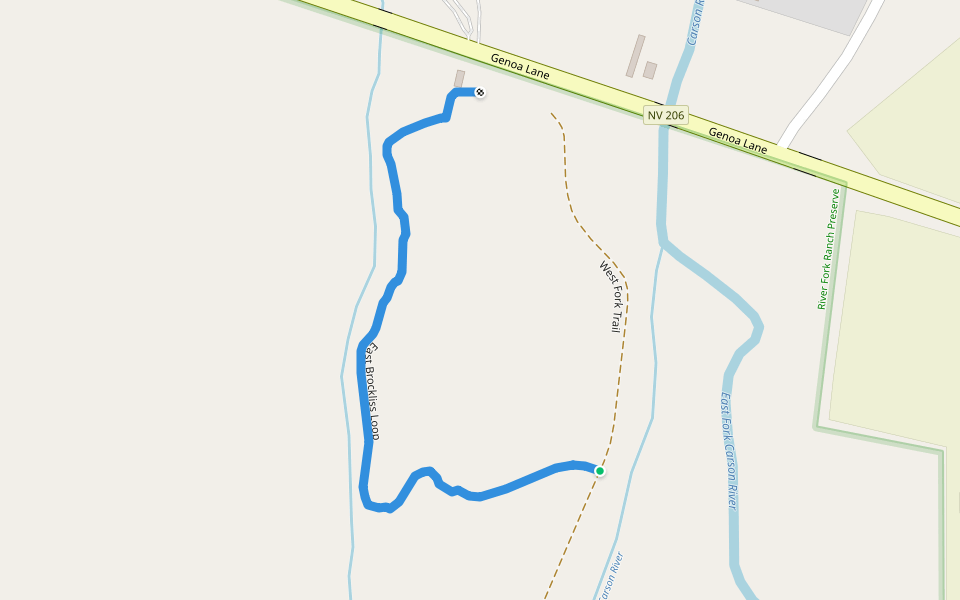 East Brockliss Loop walking route map in Minden