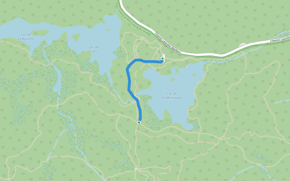 Abbey Road walking route map in Mont-Laurier