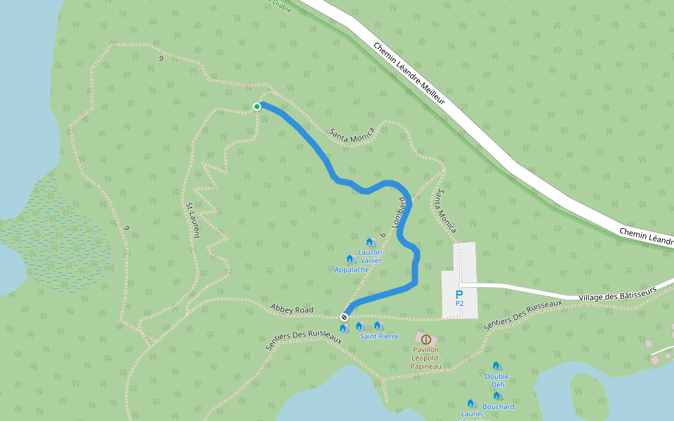 Lombard walking route map in Mont-Laurier