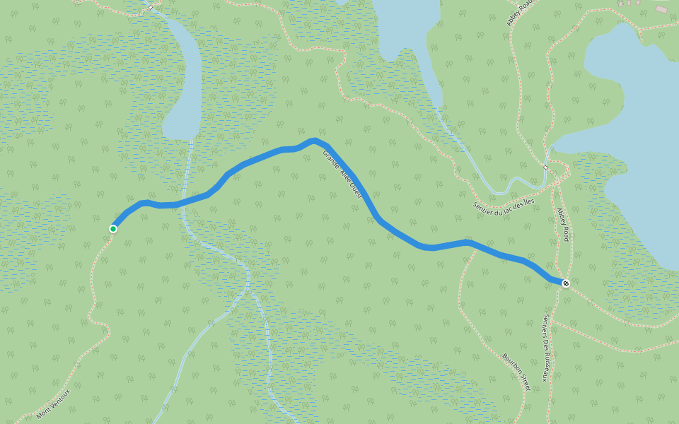 Grande -Allée Ouest walking route map in Ferme-Neuve