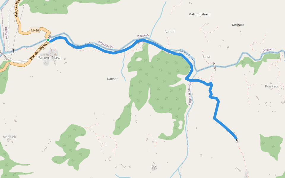 Panjeunaya-Rim Way walking route map in Sitad