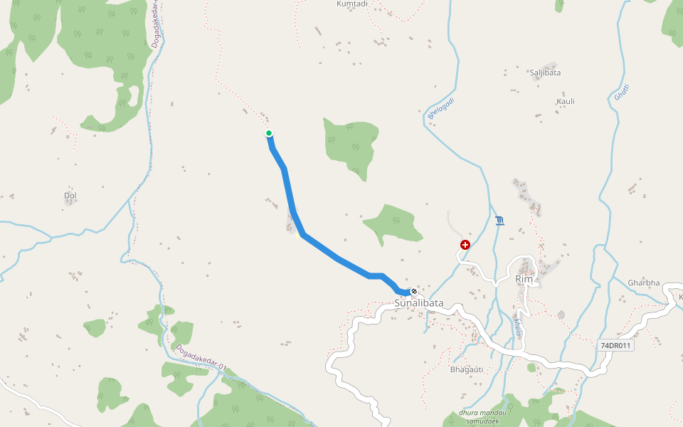 Pnjiunaya-Rim Way walking route map in Sitad