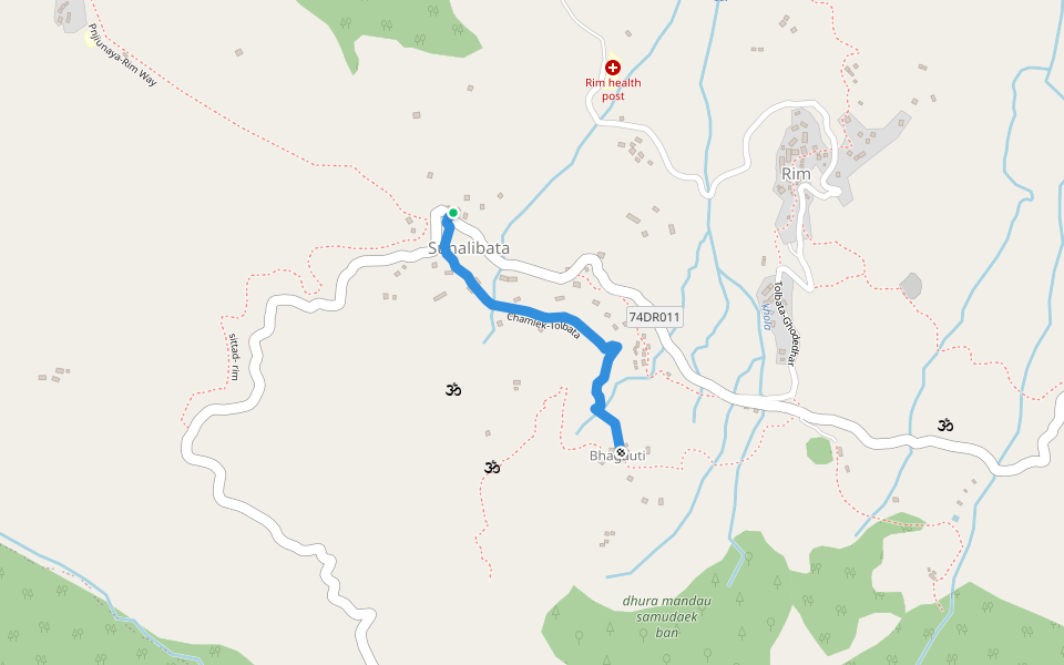 Chamlek-Tolbata walking route map in Sitad
