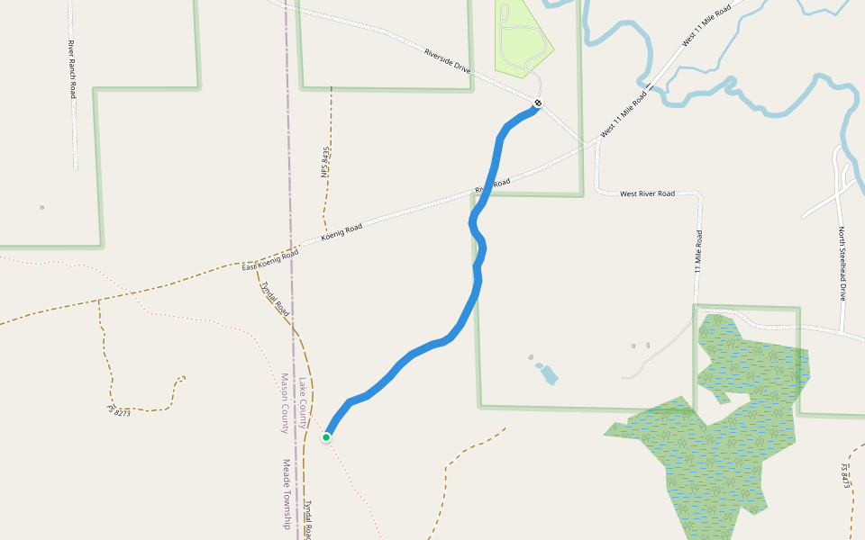 to campground walking route map in Irons