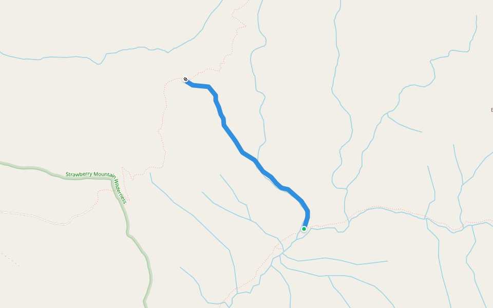 Tamarack Creek Trail #202 walking route map in Canyon City