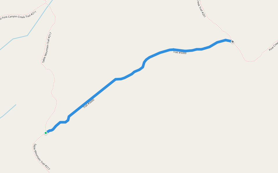 Trail #5000 walking route map in Canyon City