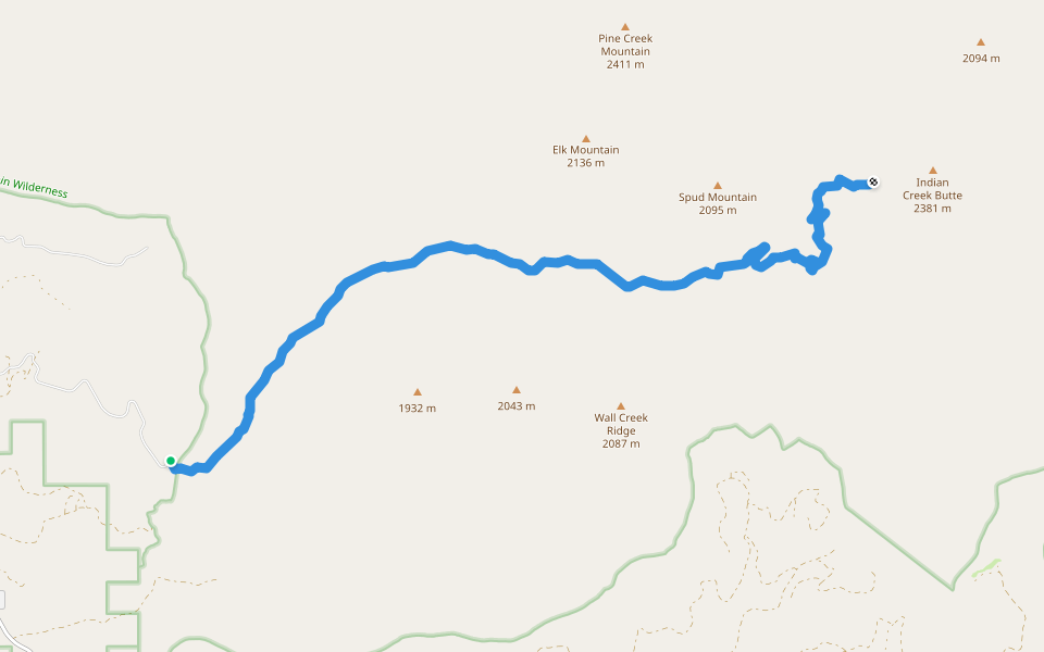 East Fork Canyon Creek Trail #211 walking route map in Canyon City
