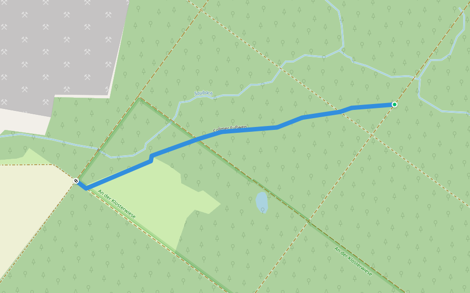 Collmer Fußweg walking route map in Wermsdorf