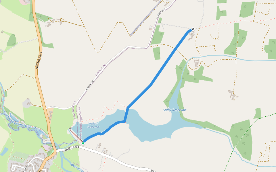 Jurrassic Way walking route map in Welford