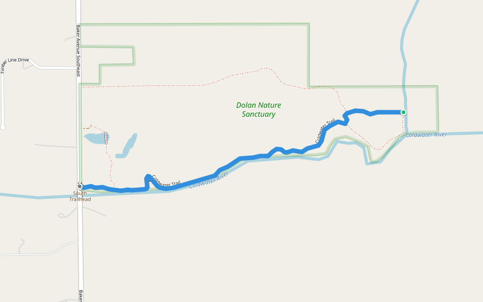 Coldwater Trail walking route map in Alto