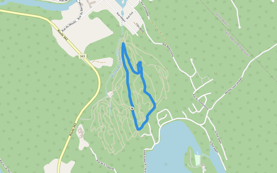 1 Le Ruisseau walking route map in Saint-Alphonse-Rodriguez