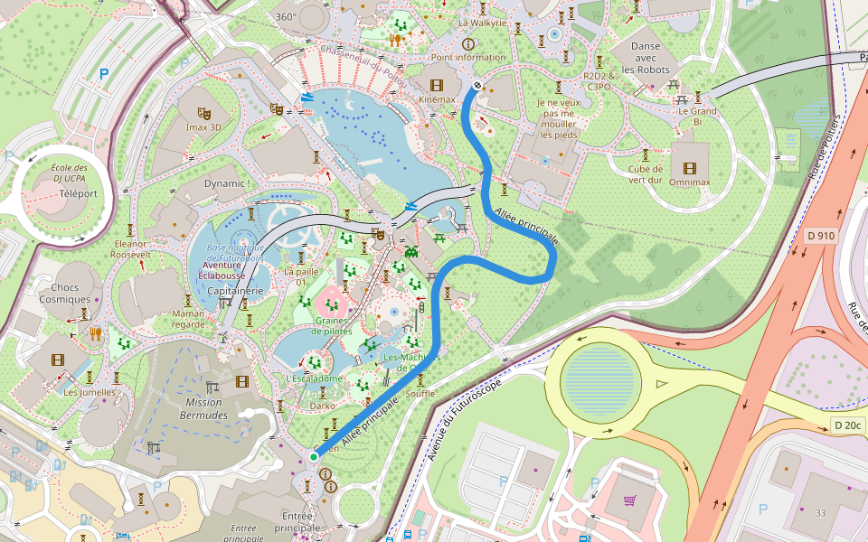 Allée principale walking route map in Chasseneuil-du-Poitou