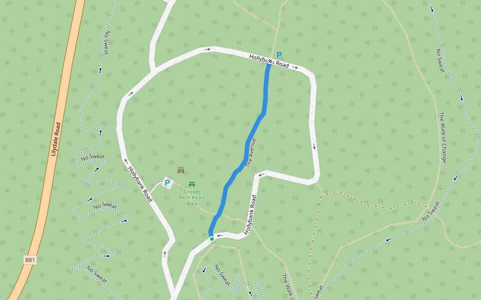 The Avenue walking route map in Underwood