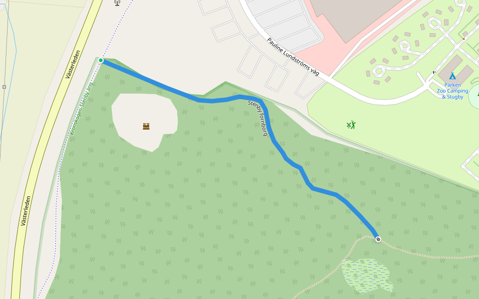 Stenby fornborg walking route map in Eskilstuna