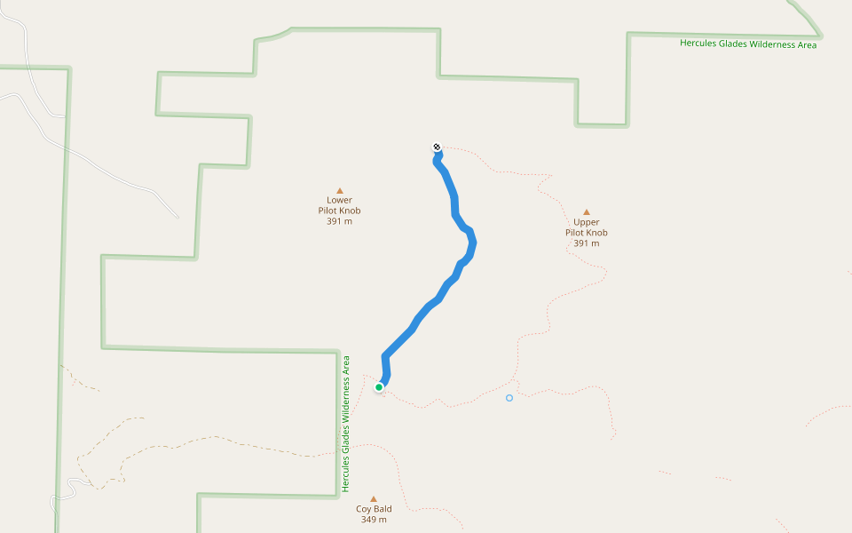 Hercules Glades - Devil's Den West Trail walking route map in Bradleyville