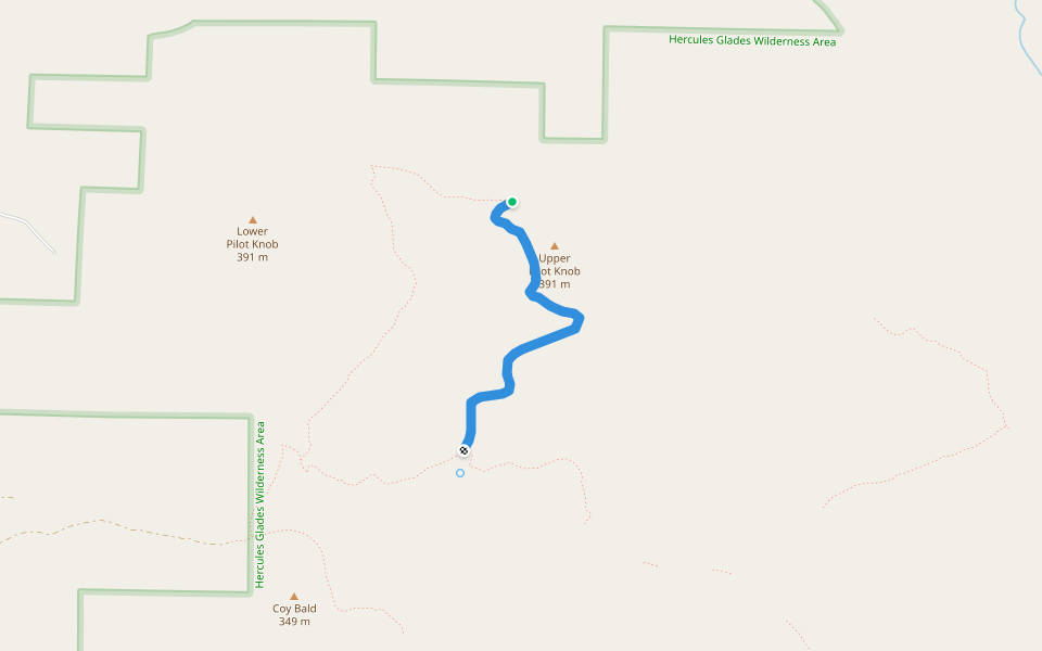 Hercules Glades - Devil's Den East Trail walking route map in Bradleyville