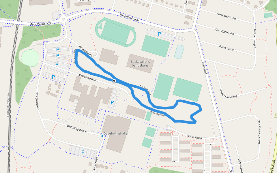 Backaspåret walking route map in Katrineholm