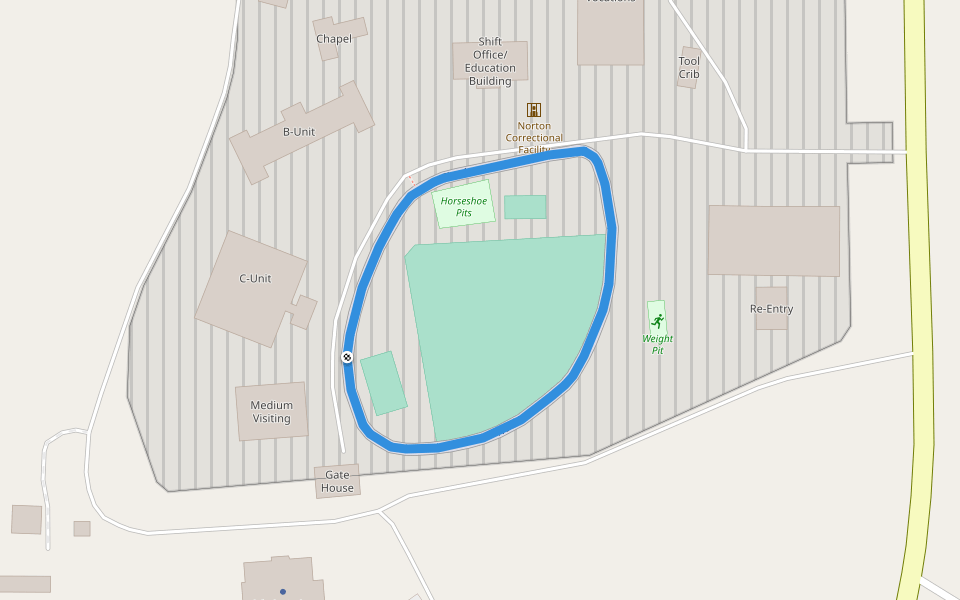 Track walking route map in Norton