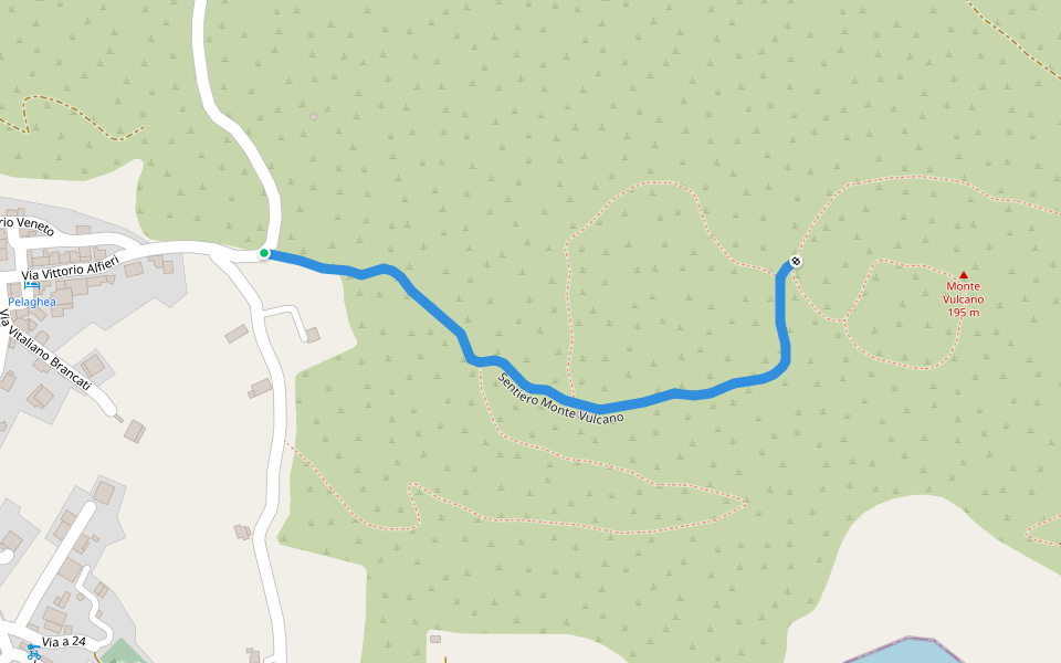 Sentiero Monte Vulcano walking route map in Linosa