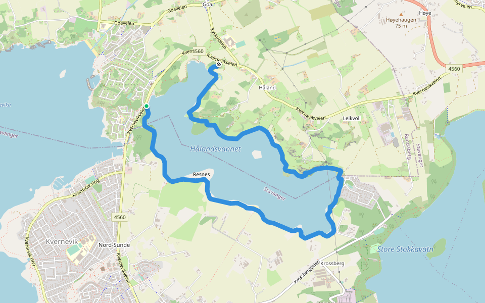 Hålandsvannet gangsti vestside