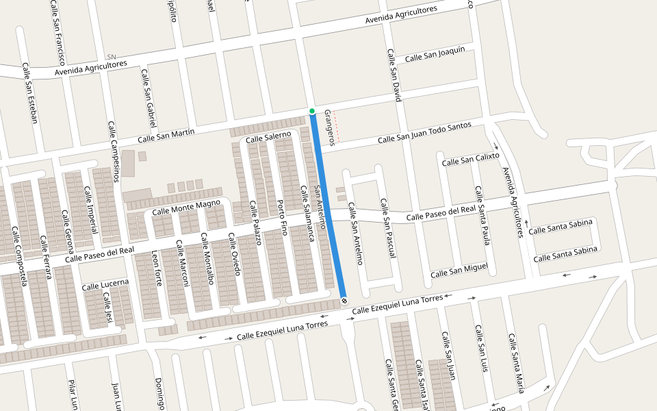 San Antelmo walking route map in Ensenada