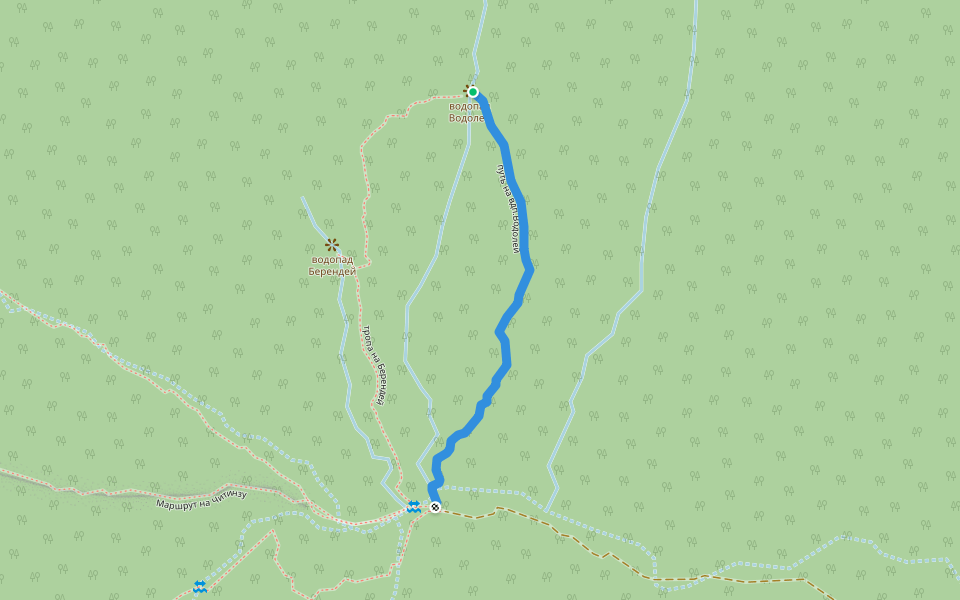 путь на вдп.Водолей walking route map in Partizansk