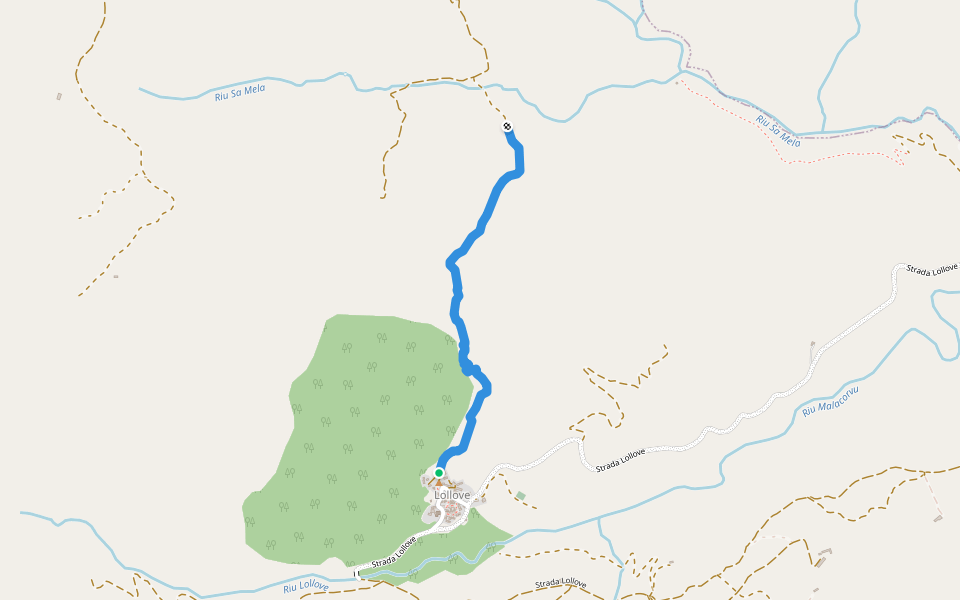 Antico sentiero in pietra walking route map in Lollove