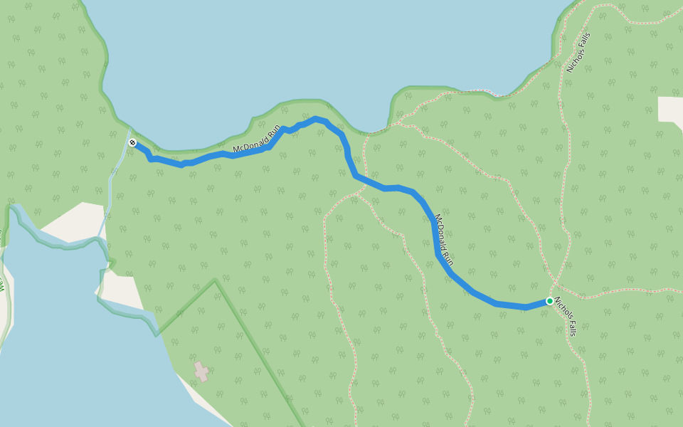 McDonald Run walking route map in Hatchet Lake