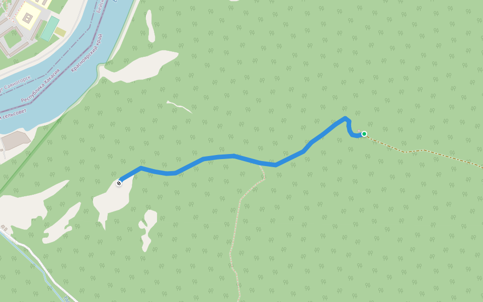 Путь от вышки связи до "Видовки" (мало кто знает, поэтому конкретной тропы нет). walking route map in Sizaya