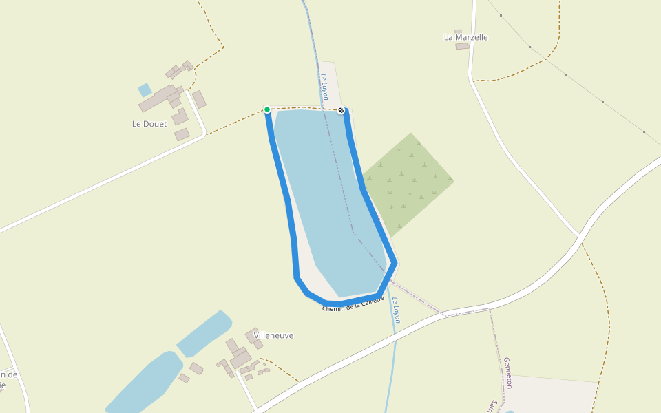 Chemin de la Caillette walking route map in Saint-Maurice-Étusson