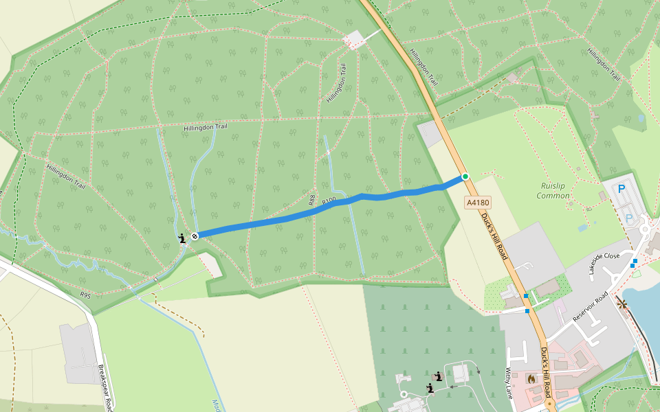 R100 walking route map in Ruislip