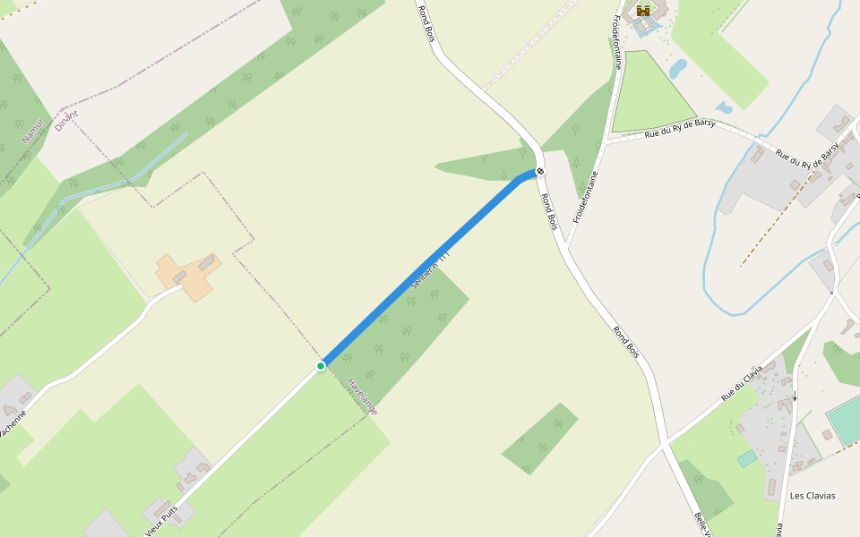 Sentier n° i11 walking route map in Hamois