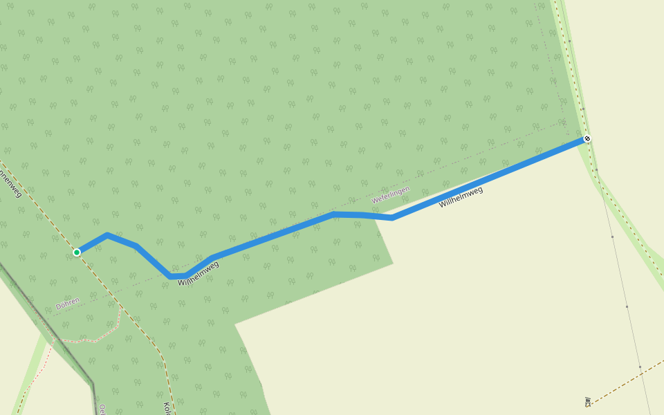 Willhelmweg walking route map in Döhren