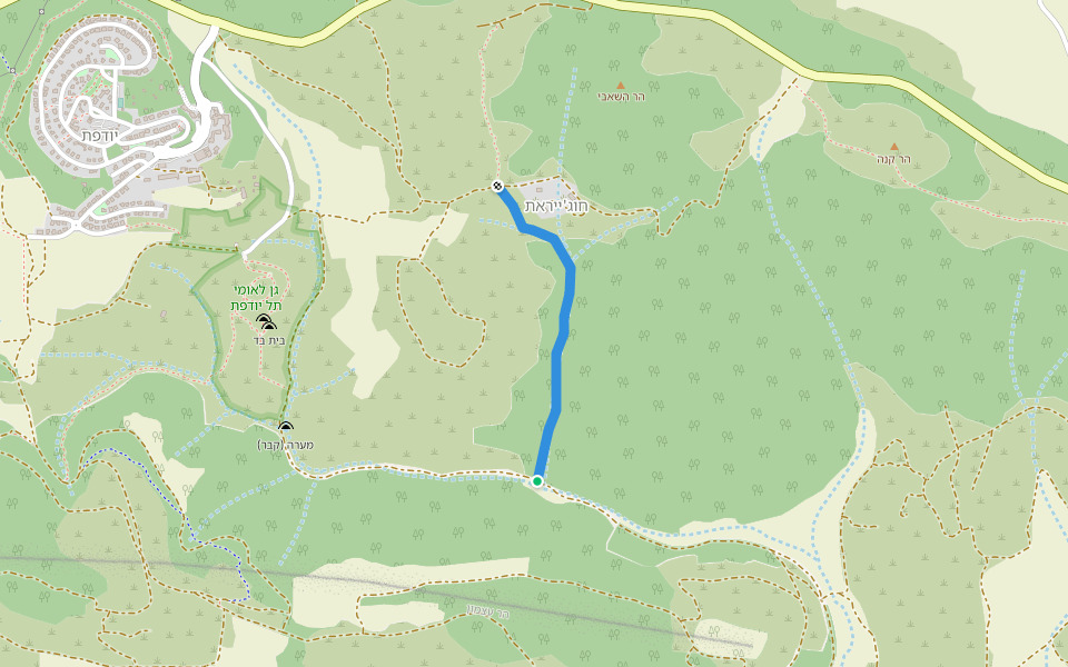 ואדי פטריות walking route map in Kafr Manda