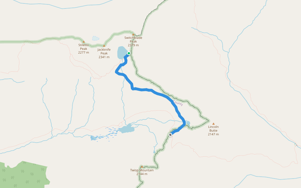 Stiletto Lake Trail walking route map in Gilbert