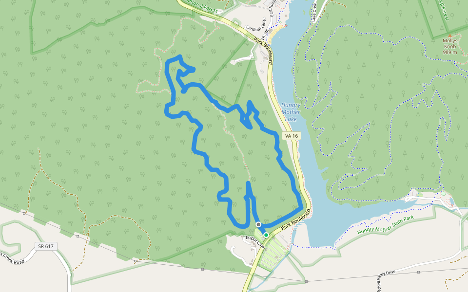 Clyburn Ridge Loop Trail walking route map in Marion