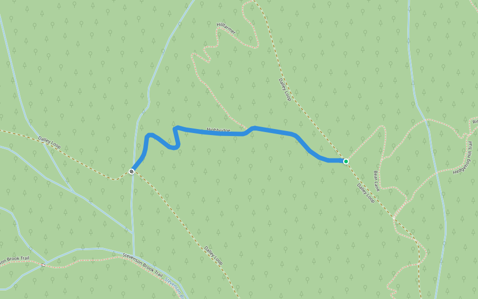 Highbridge walking route map in Waterbury