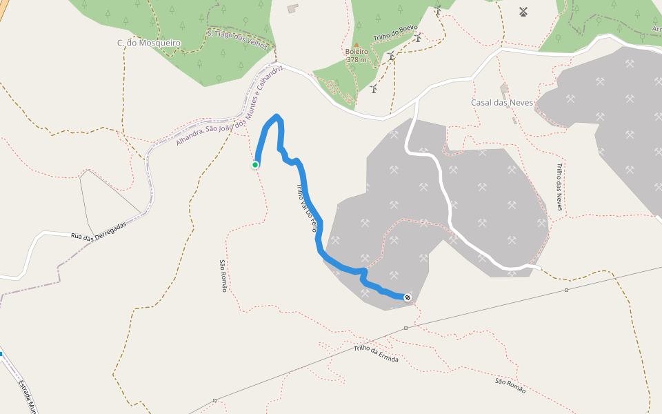 Trilho Val Do Feno walking route map in São João dos Montes
