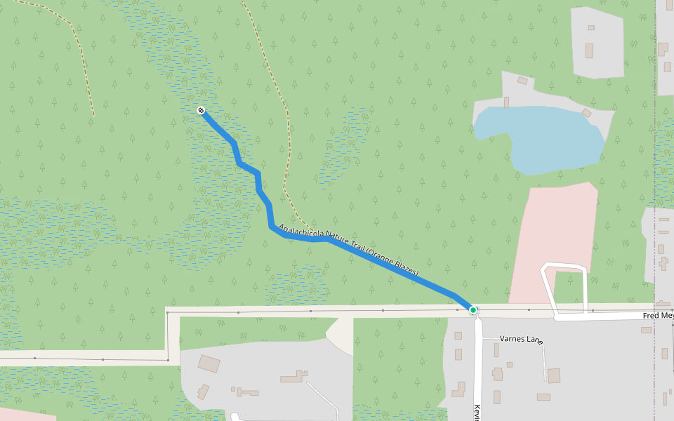 Apalachicola Nature Trail (Orange Blazes) walking route map in Apalachicola