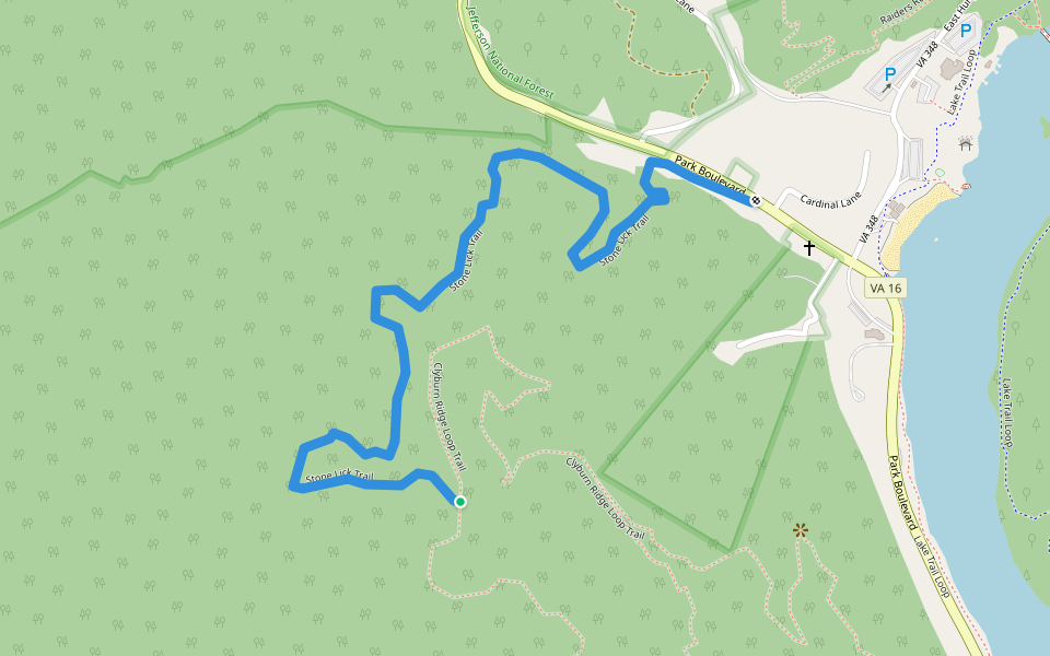 Stone Lick Trail walking route map in Marion