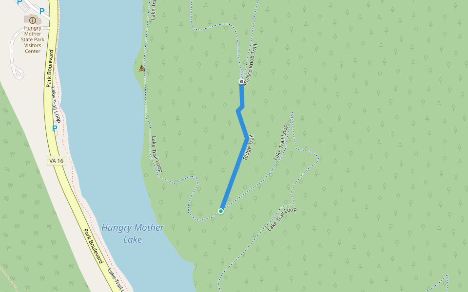 Ridge Trail walking route map in Marion