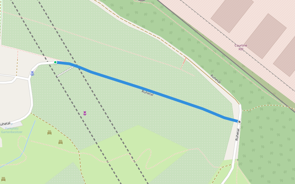 Ruhetal walking route map in Ulm