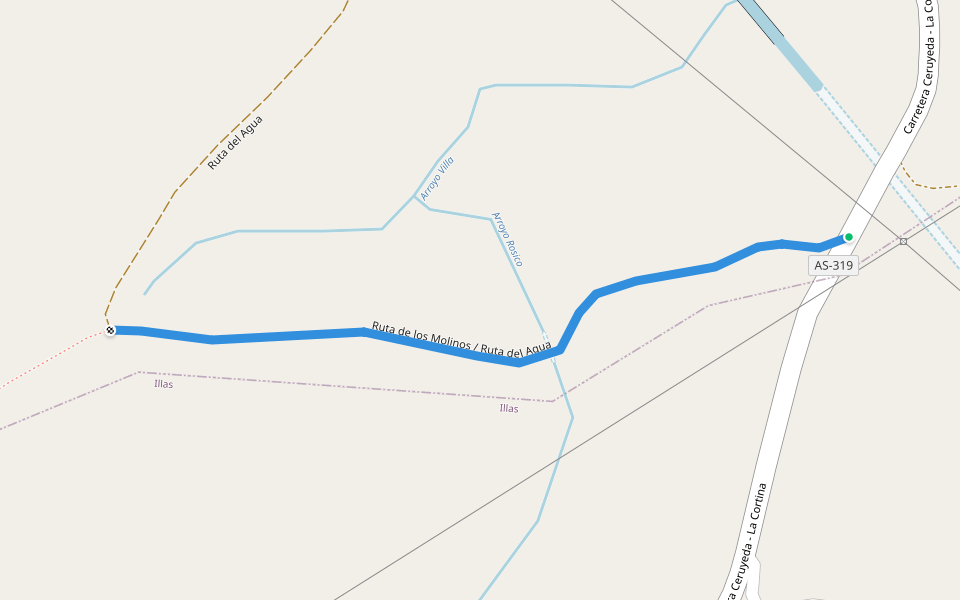 Ruta de los Molinos / Ruta del Agua walking route map in El Sucu